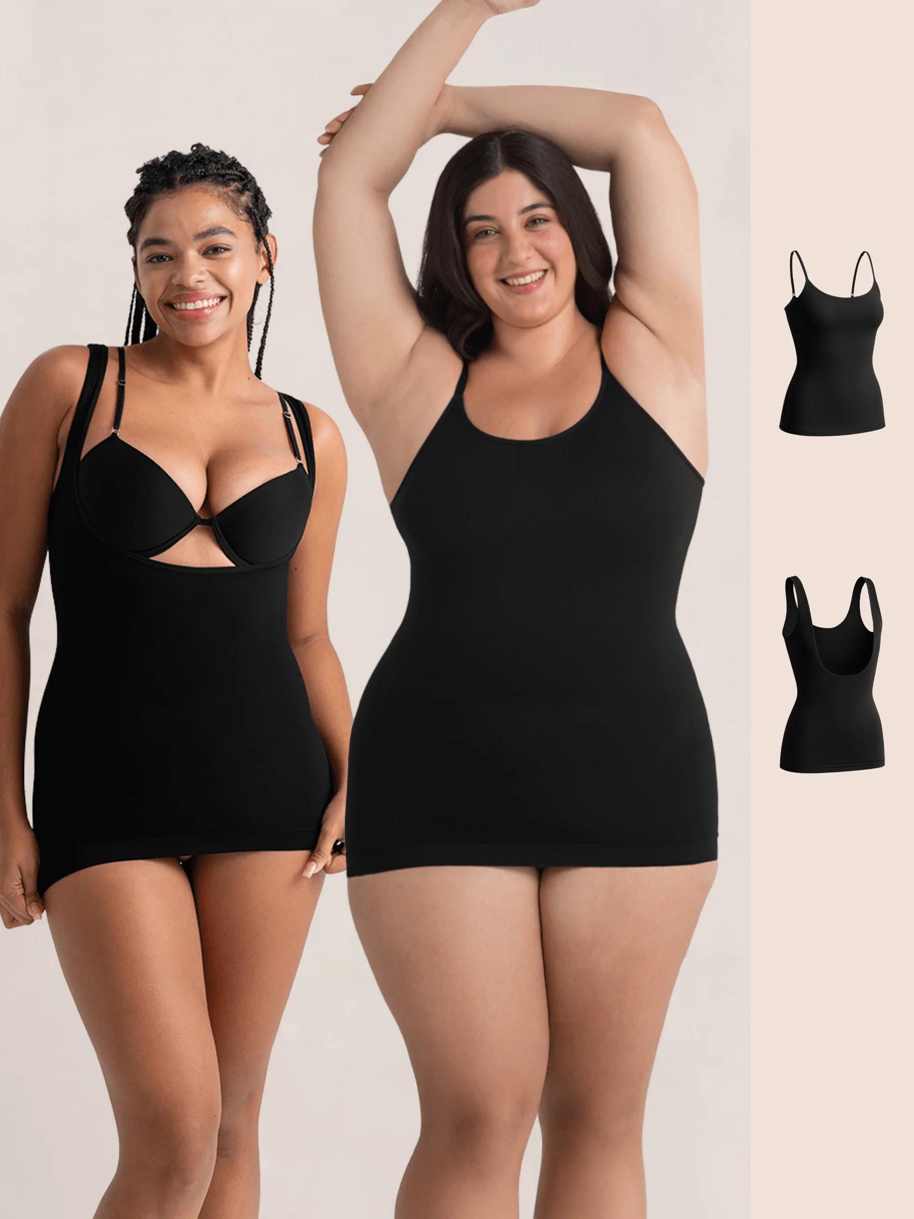 Bundle Shapermint Essentials - 1 Open-Bust Shaper Cami + 1 Scoop Neck Cami