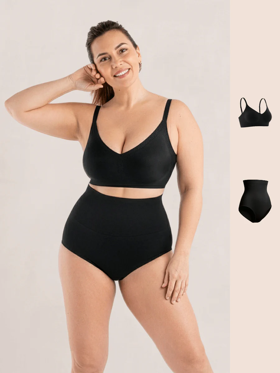 Bundle Shapermint Essentials - 1 Smoothing Comfort Bra + 1 High-Waisted Shaper Panty
