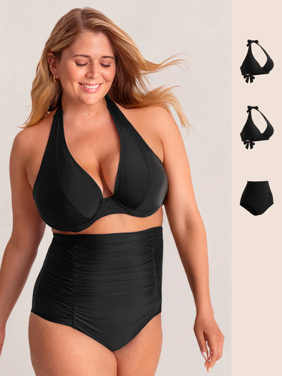 Bundle Shapermint Essentials - 2 Halter Bikini Top + 1 Bikini Bottom