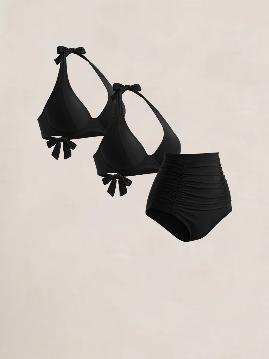 Bundle Shapermint Essentials - 2 Halter Bikini Top + 1 Bikini Bottom - Image 2