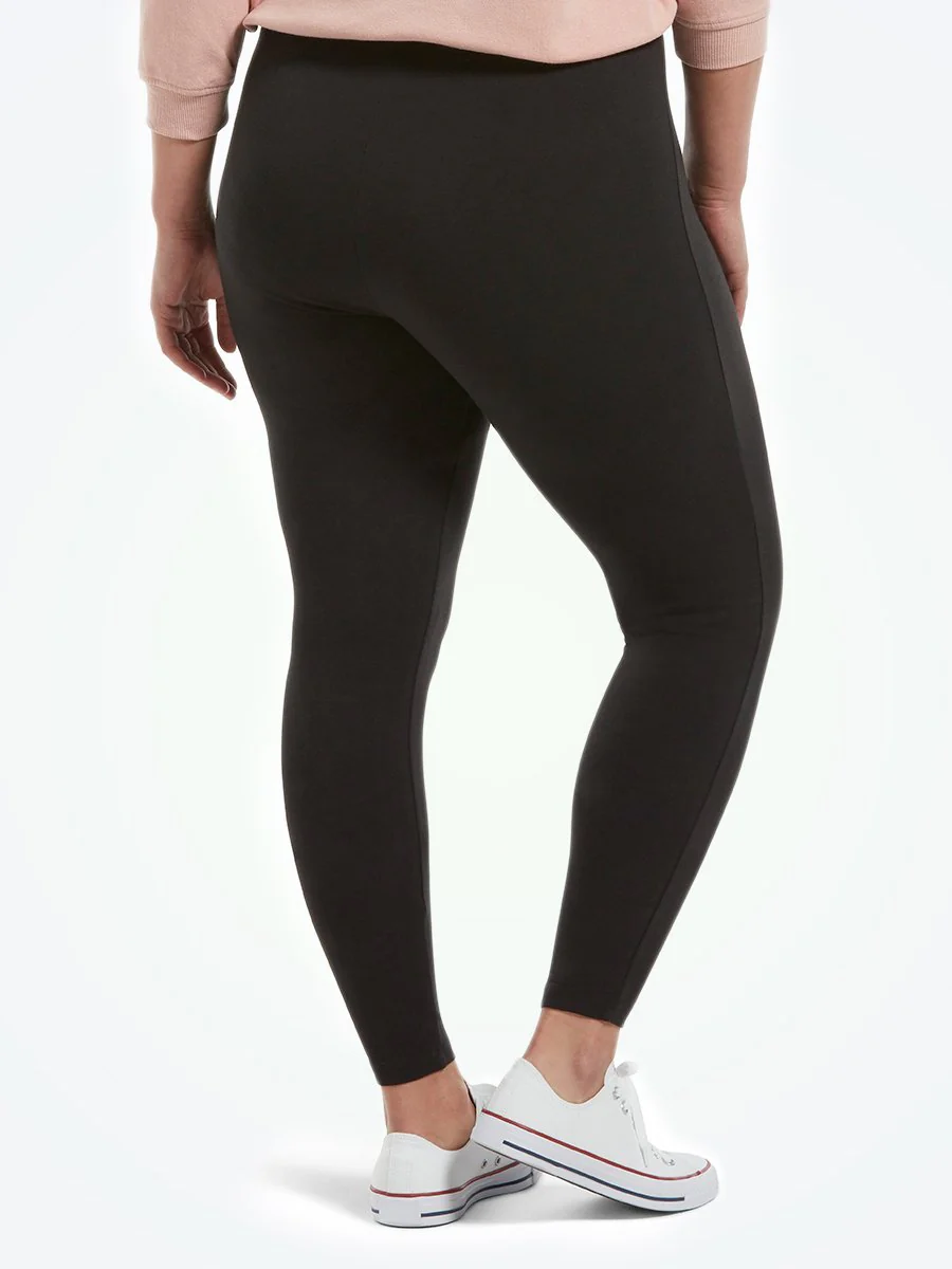 Hue® Wide Waistband Blackout Cotton Leggings - Plus - Image 2