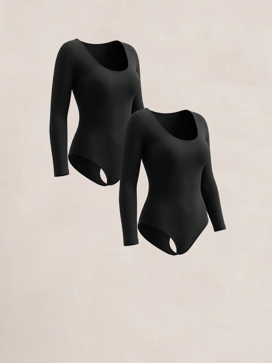 Shapermint Essentials 2-Pack All Day Every Day Long Sleeve Bodysuit - Image 2