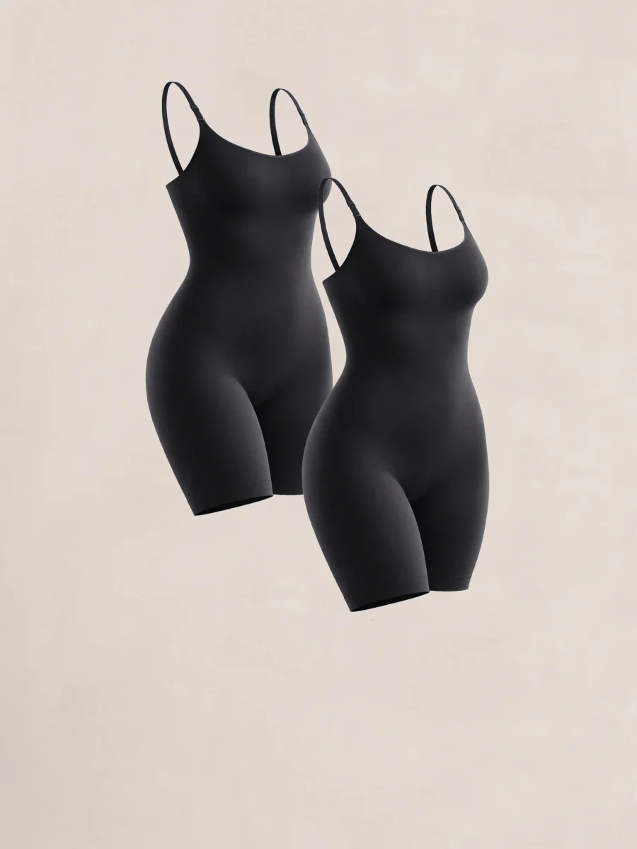 Shapermint Essentials 2-Pack All Day Every Day Scoop Neck Mid-Thigh Bodysuit - Image 2