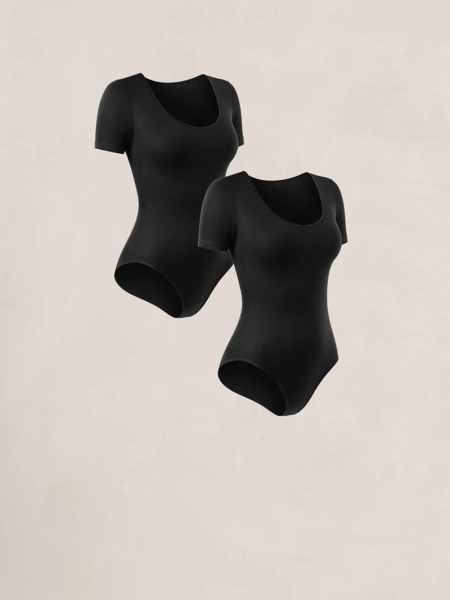 Shapermint Essentials 2-Pack All Day Every Day Short Sleeve Bodysuit - Image 2