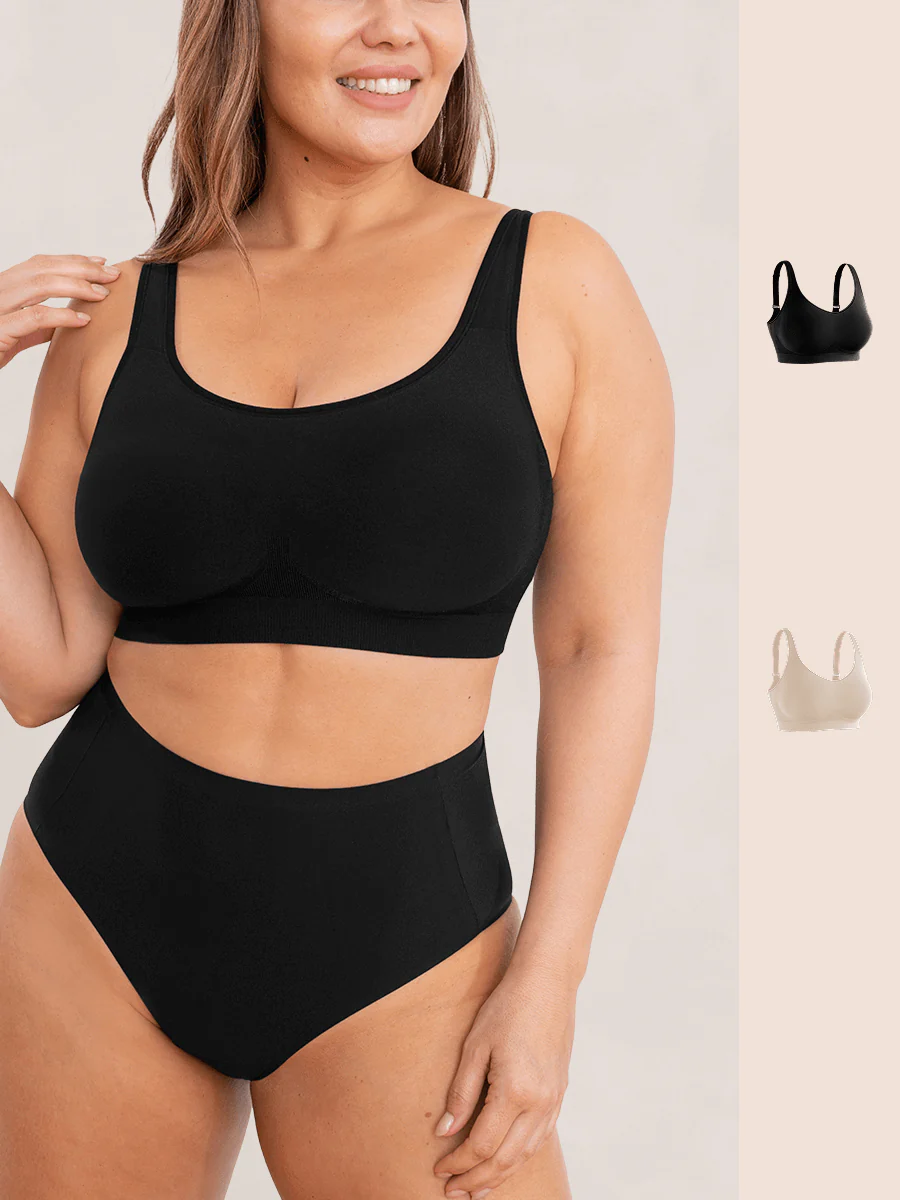 Shapermint Essentials 2-Pack Everyday Comfort Straps Wireless Shaping Bra