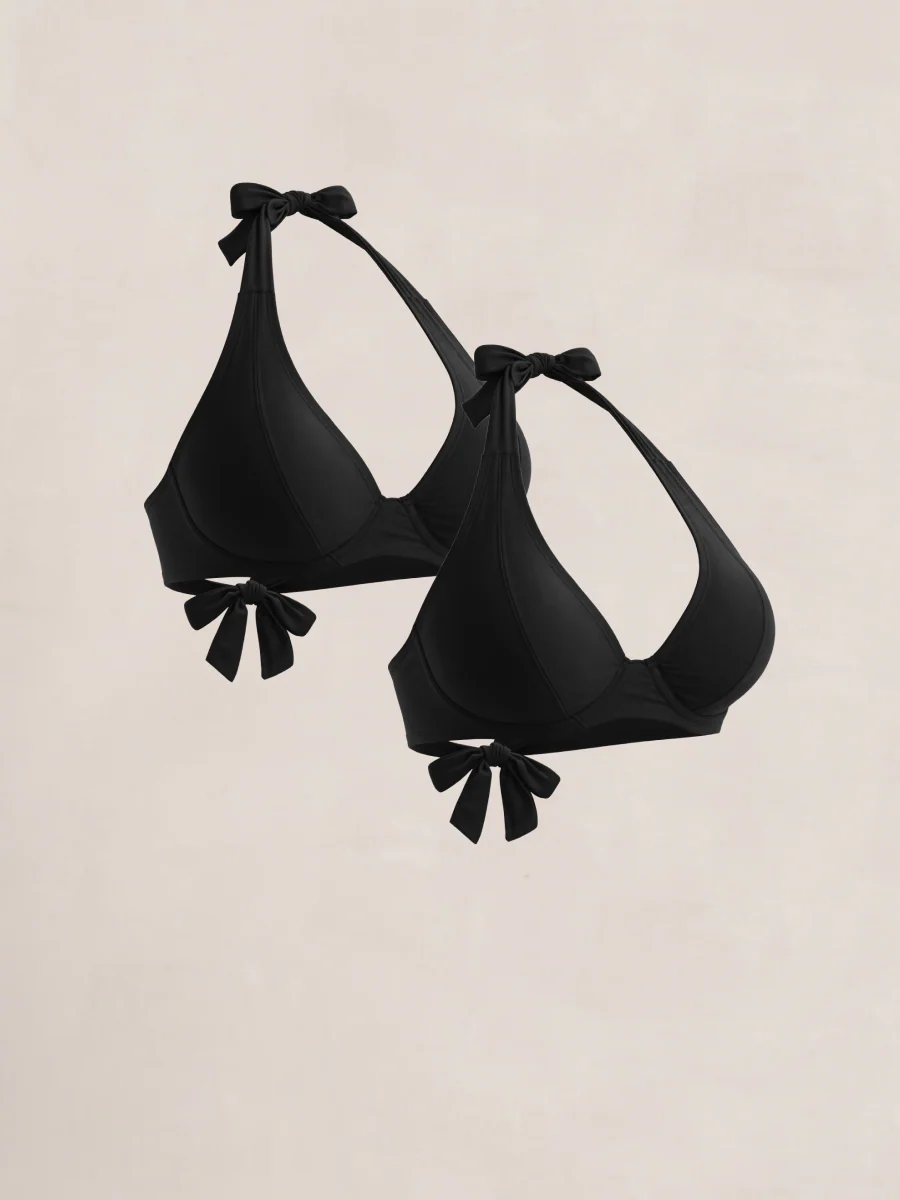 Shapermint Essentials 2-Pack Full Coverage Halter Bikini Top - Image 2