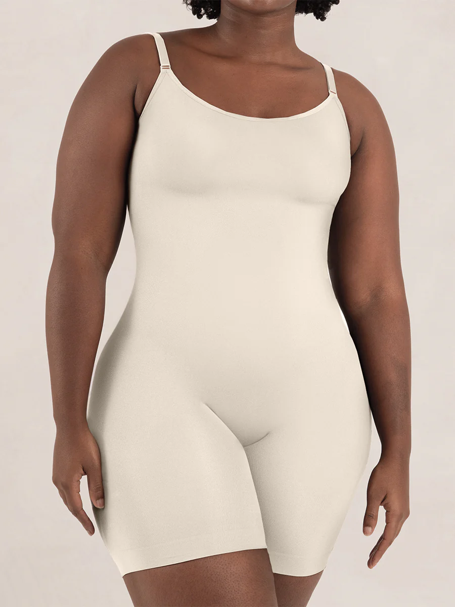 Shapermint Essentials All Day Every Day Scoop Neck Mid-Thigh Bodysuit - Image 11
