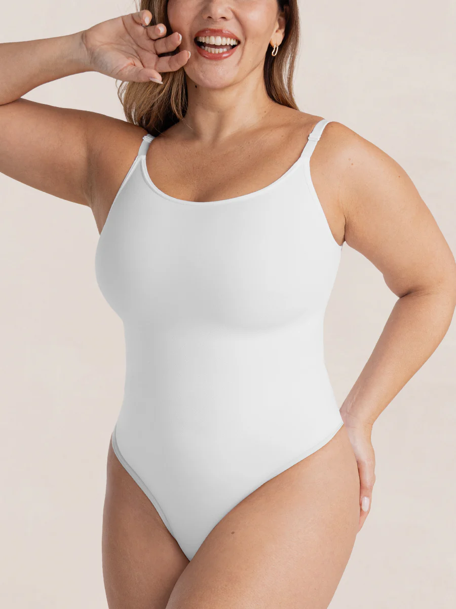 Shapermint Essentials All Day Every Day Scoop Neck Thong Bodysuit - Image 5