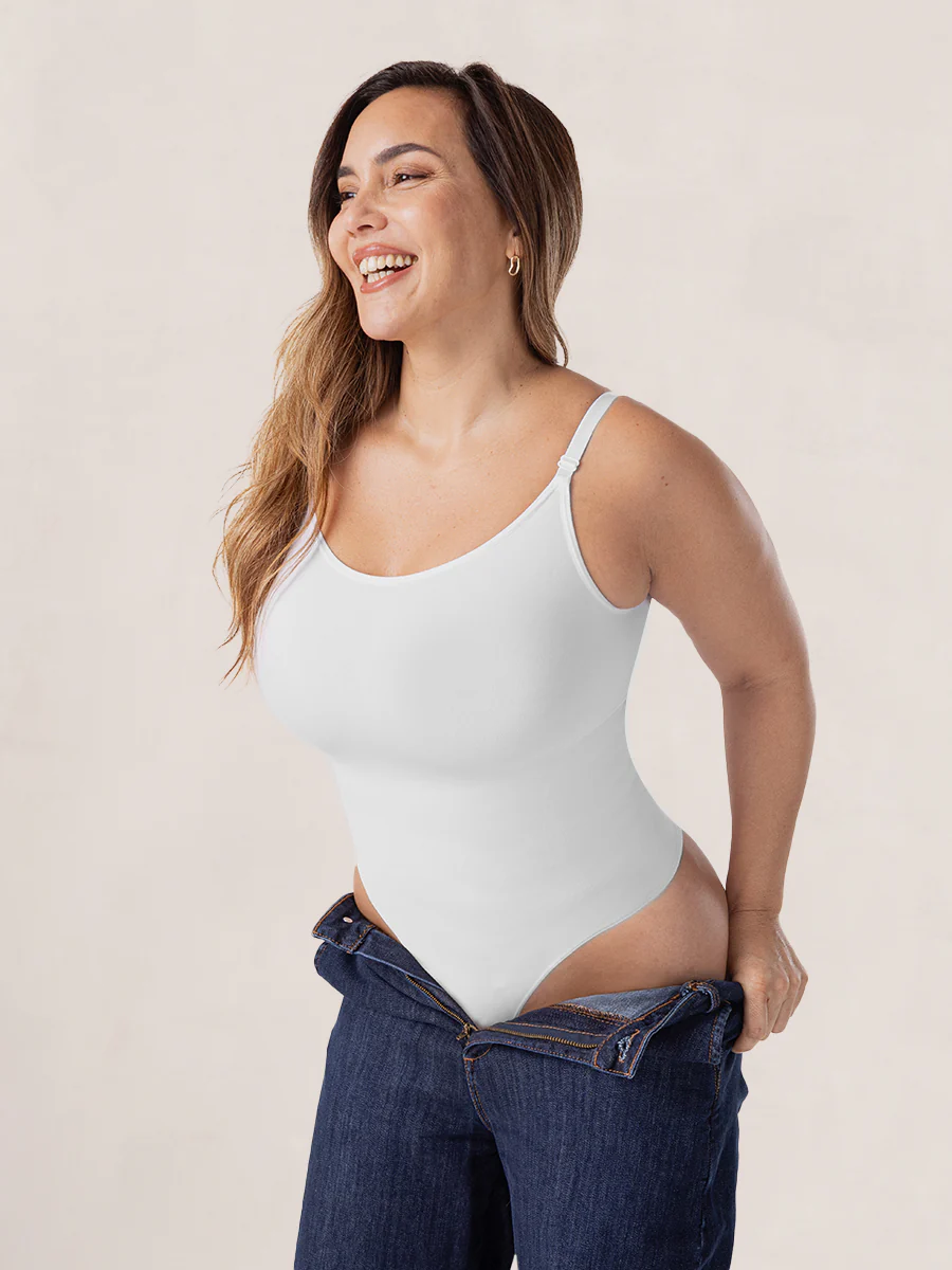 Shapermint Essentials All Day Every Day Scoop Neck Thong Bodysuit - Image 9