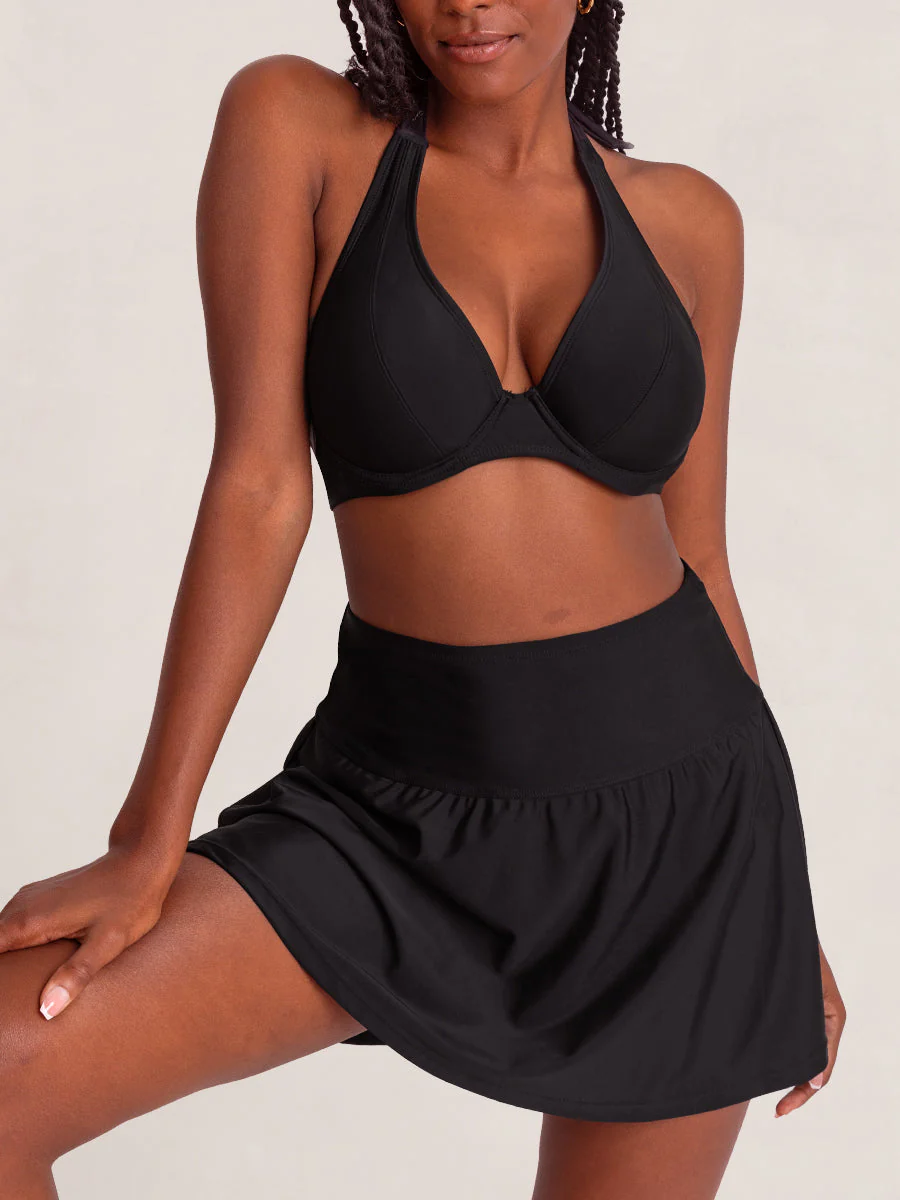 Shapermint Essentials High Waisted Full Coverage Swim Skirt - Image 2