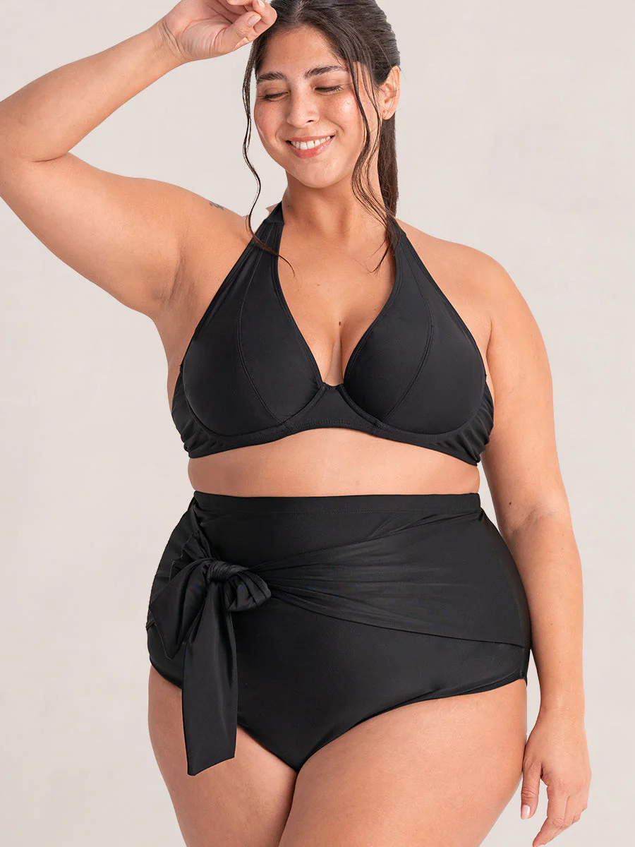 Shapermint Essentials High-Waisted Tie Belt Swim Bottom - Image 4