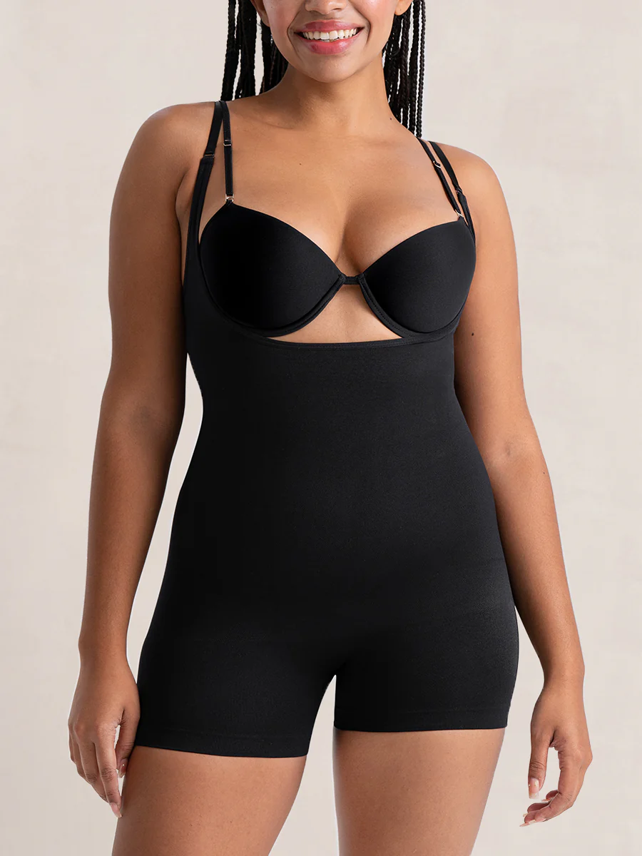Shapermint Essentials Open Bust Short Bodysuit