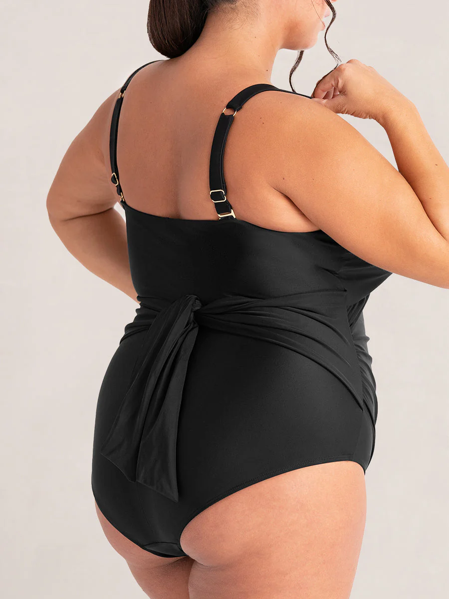 Shapermint Essentials Tie Belt One-Piece Swimsuit - Image 11