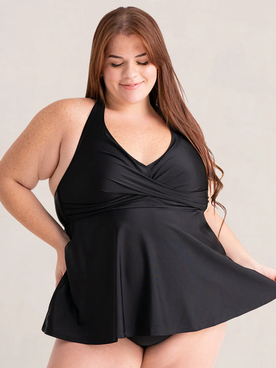 Shapermint Essentials Twist-Front V-Neck Halter Tankini - Image 7