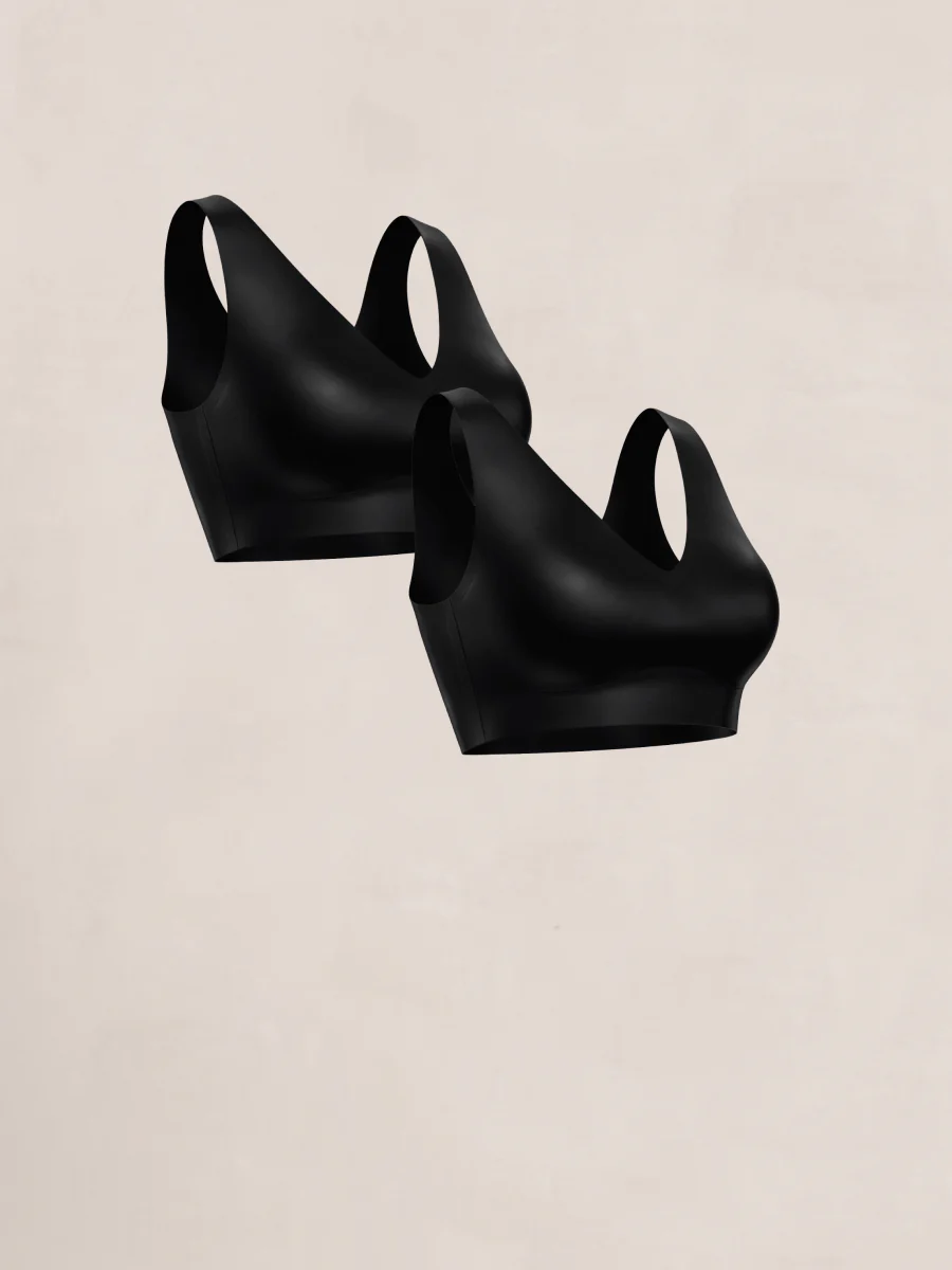Truekind® 2-Pack Everyday Comfort V-Neck Bralette - Image 2
