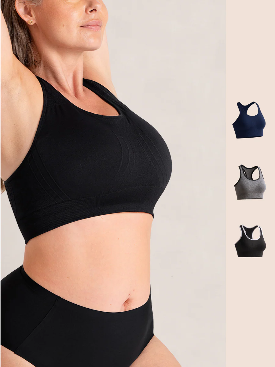 Truekind® 3-Pack Seamless Racerback Sports Bra
